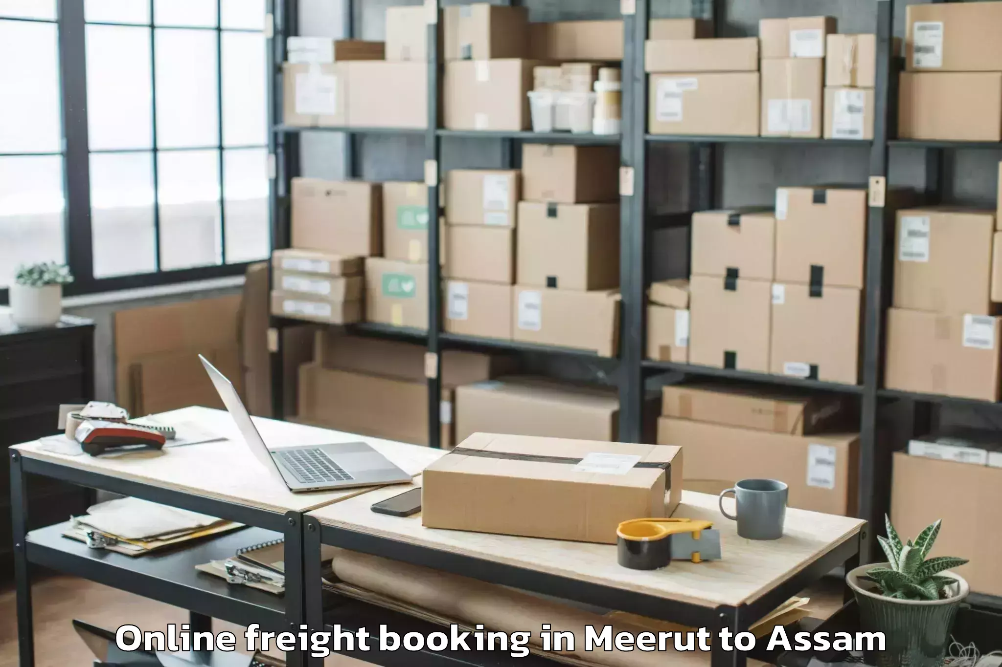 Book Meerut to Kharupetia Online Freight Booking Online